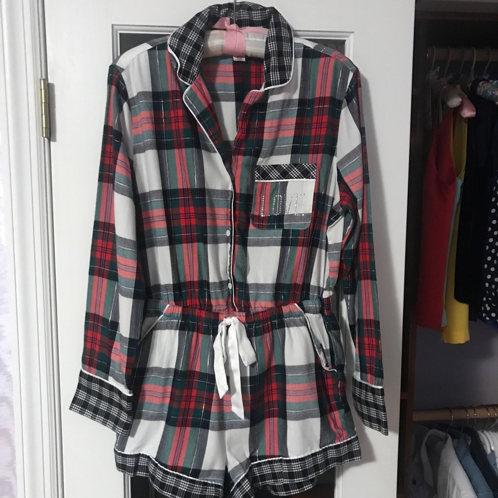 Victoria’s Secret Flannel Plaid Romper